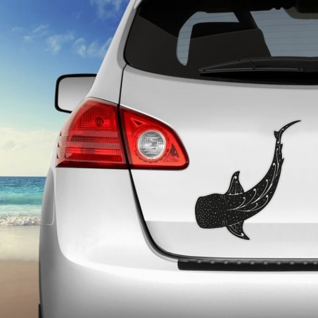 Stickers autocollants Requin Baleine noir fond transparent