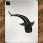 Stickers autocollants Requin Baleine noir fond transparent