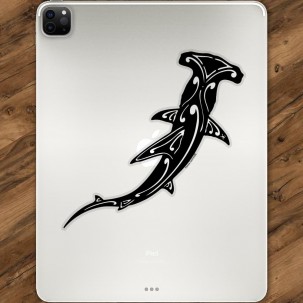 Stickers autocollants Grand Requin Marteau noir fond transparent