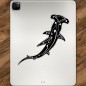 Pegatinas autoadhesivas Gran Tiburón Martillo fondo negro transparente