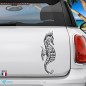 Self-adhesive stickers figurative seahorse black transparent background