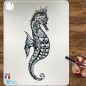 Self-adhesive stickers figurative seahorse black transparent background