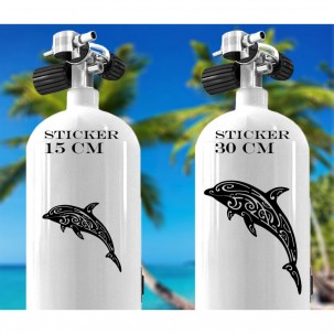 Stickers autocollants dauphin noir fond transparent