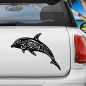 Schwarze Delphinaufkleber mit transparentem Hintergrund