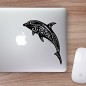 Schwarze Delphinaufkleber mit transparentem Hintergrund