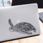 Stickers autocollants Tortue Marine noir fond transparent