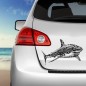 Stickers autocollants Requin Blanc noir fond transparent