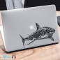 Self-adhesive stickers White Shark black transparent background