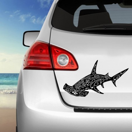 Self-adhesive stickers Hammerhead shark black transparent background