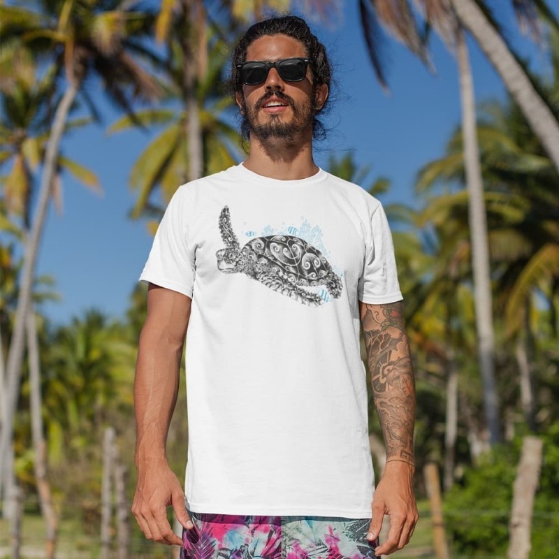 Organic Men's T-shirt "The sea turtle"