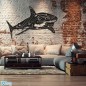 Décoration murale en métal - REQUIN BLANC