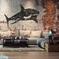 Metal wall decoration - WHITE SHARK