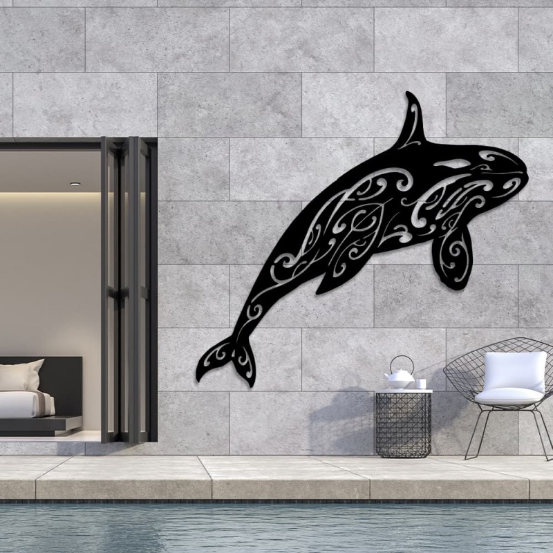 Wanddekoration aus Metall - ORCA