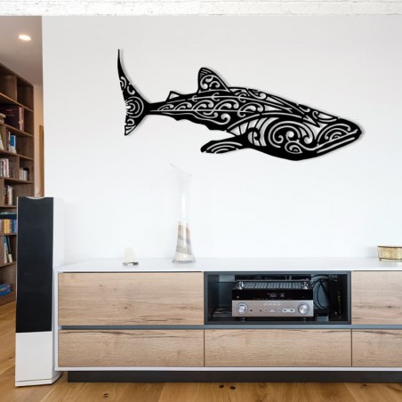 création murale en métal  " Requin baleine coté " ACIER THERMOLAQUE